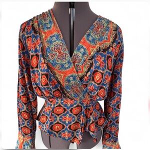 Free People Multicolor Bohemian Blouse